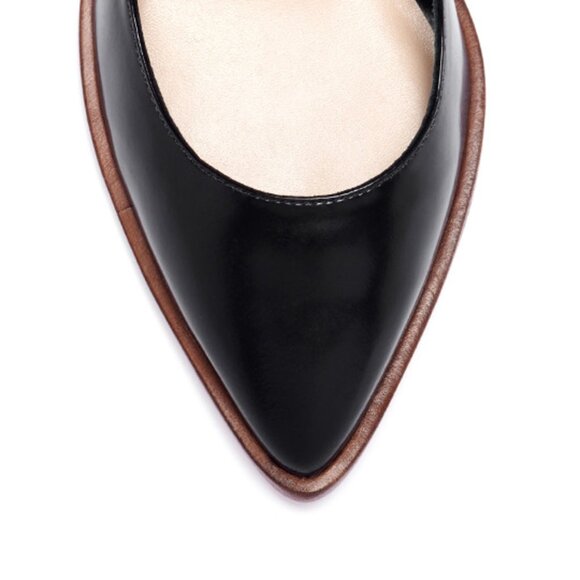 LOEFFLER RANDALL Leather Remy Block Heel Pump in Black & Cream Size 7.5 - Picture 4 of 13